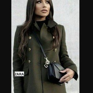 Zara Olive Pea Coat